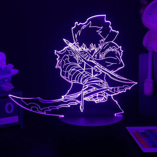 Solo Leveling: Led Light Acrylic Glowing Stand Sung Jin woo Action Figure