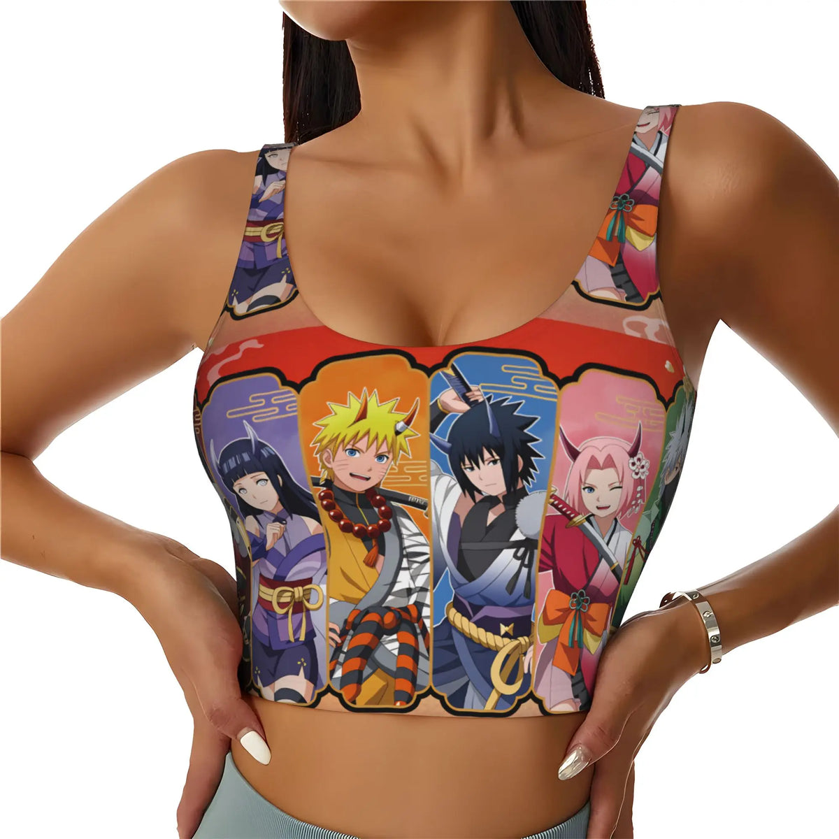 Naruto :Sasuke Uchiha Orochimaru  Sports Bra Women's Anime  Gym Workout Yoga Crop Top