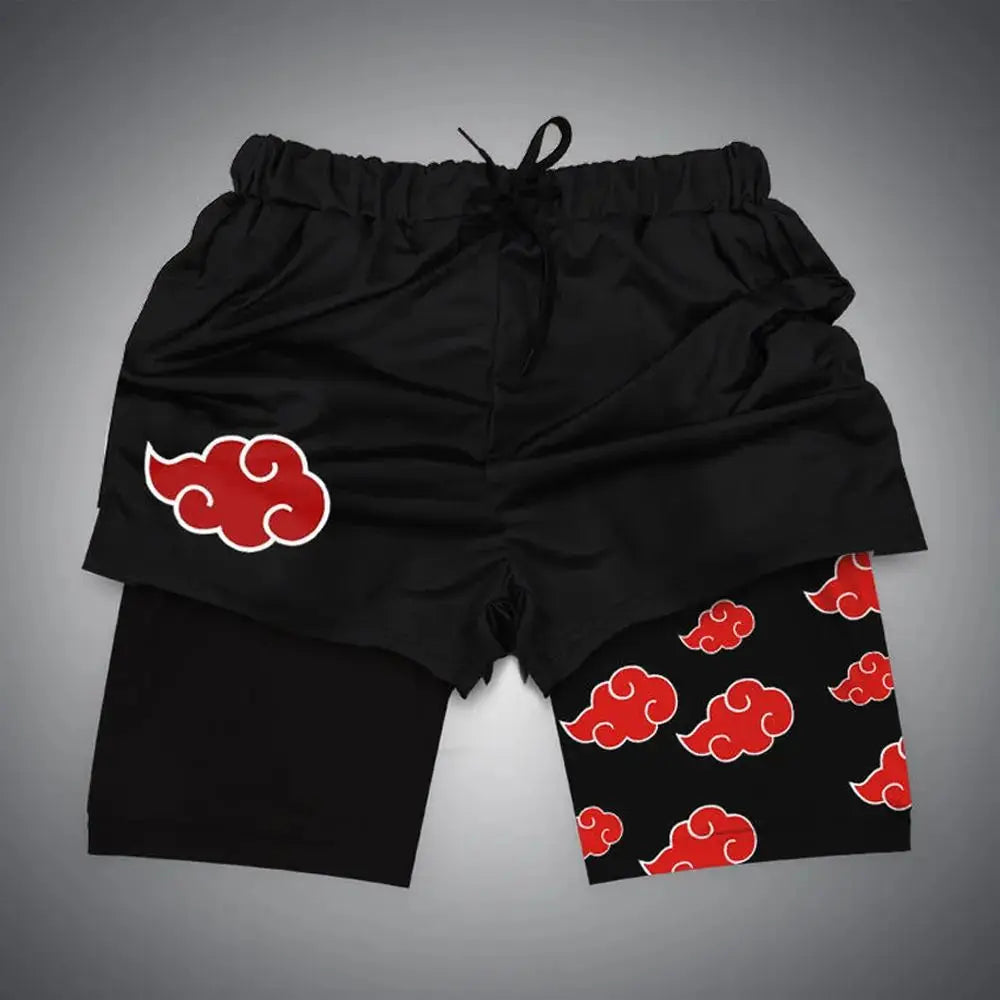 Naruto: Anime Shorts Men's Double-layer 2-in-1 Sports Shorts Fitness Basketball Shorts