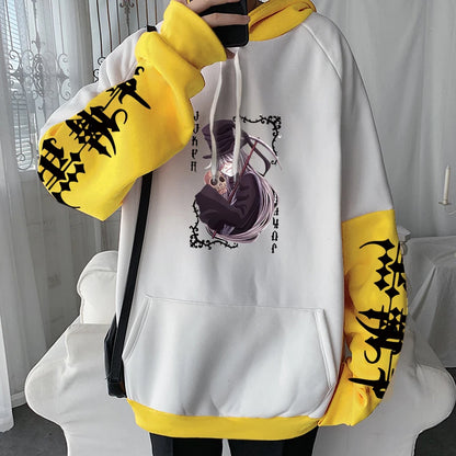 Black Butler: Grell Sutcliff Horror Comics Hoodies Harajuku Unisex Streetwear Korean Loose Y2k Patchwork Women Sweatshirts