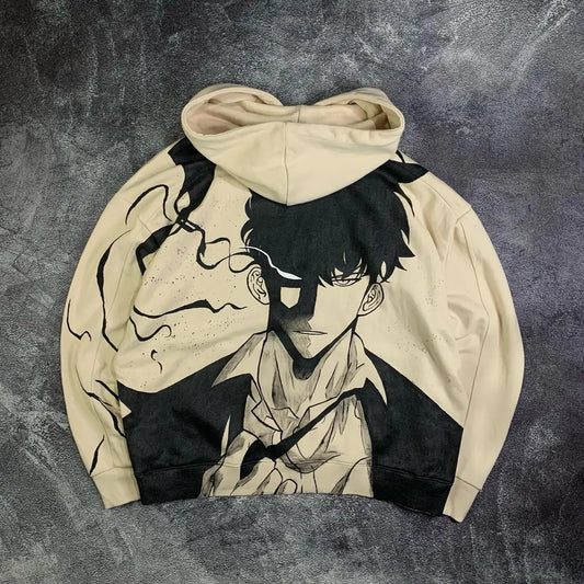 Solo Leveling:: Harajuku Gothic Streetwear Women Solo Leveling Hip Hop Goth Hoodies Women Tops Grunge Sweatshirt Oversized Hoodie Y2k Clothes