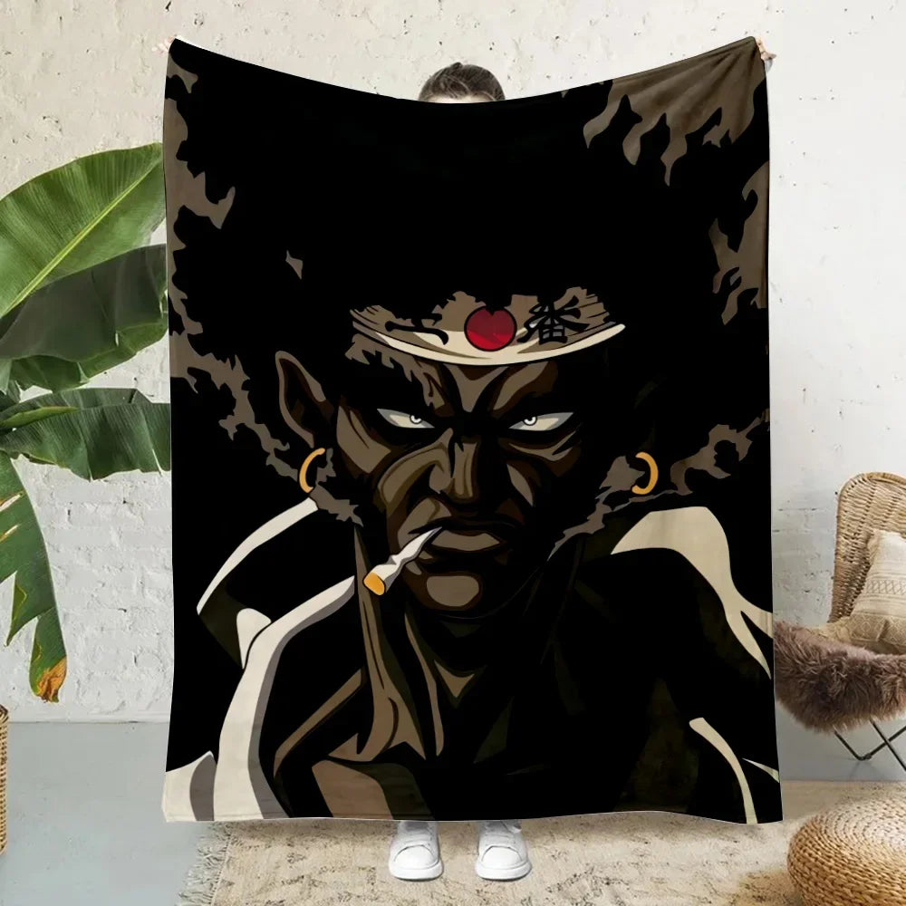 Anime Afro Samurai Cartoon Printed Blanket Picnic Blankets Warm Blanket Soft and Comfortable Blanket Home Travel Birthday Gifts