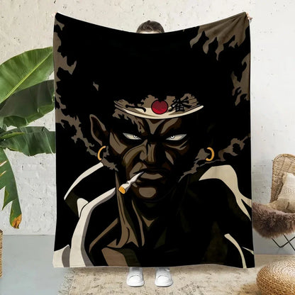 Anime Afro Samurai Cartoon Printed Blanket Picnic Blankets Warm Blanket Soft and Comfortable Blanket Home Travel Birthday Gifts