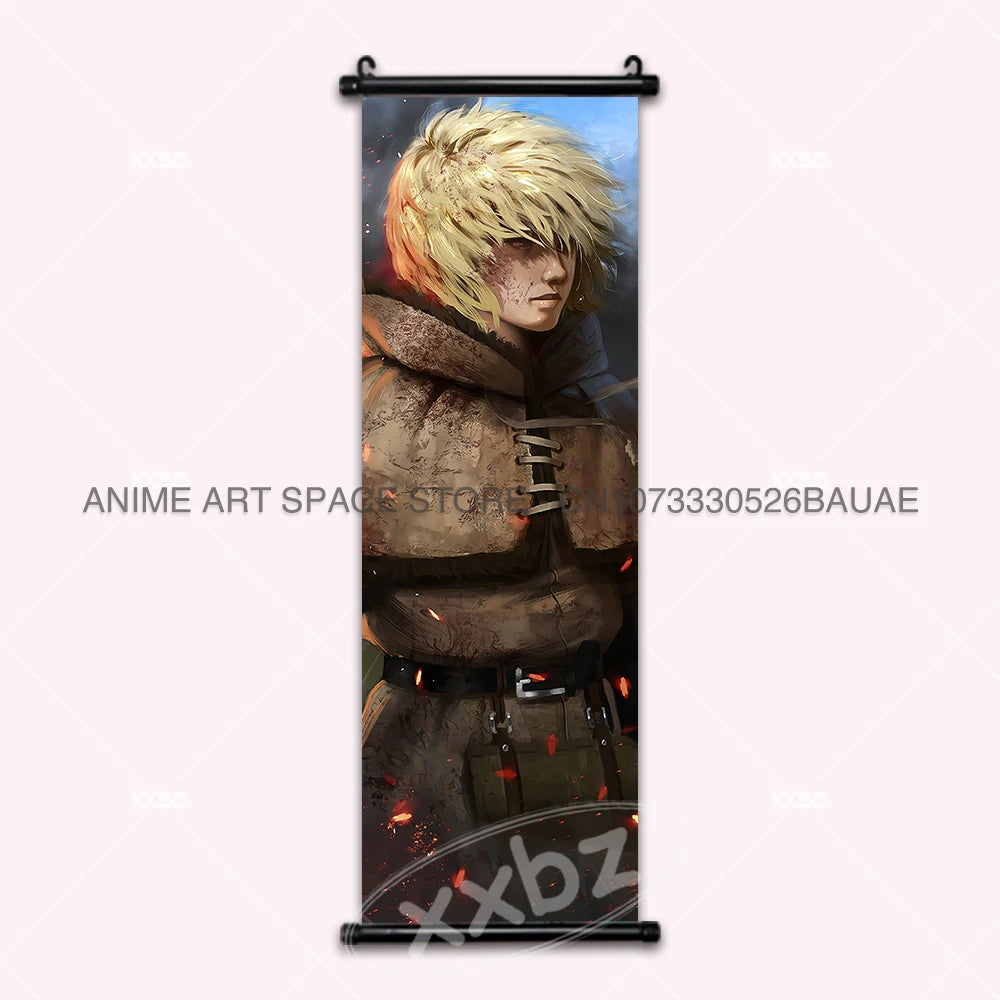 Vinland Saga: Hanging Painting Thorfinn Karlsefni Anime Decorative Poster Leif Ericson Room Decor Scroll Picture Cartoon Wall Art