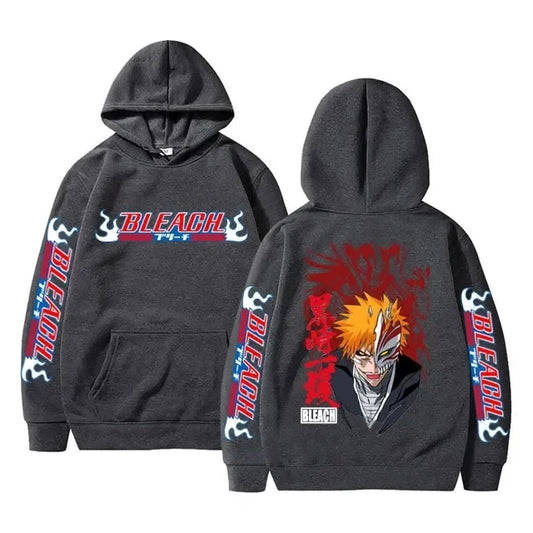 Bleach: Hoodies Graphic Kurosaki Ichigo Printed Hooded Sweatshirts Unisex Fashion Casual Sportwear Pullover Tops