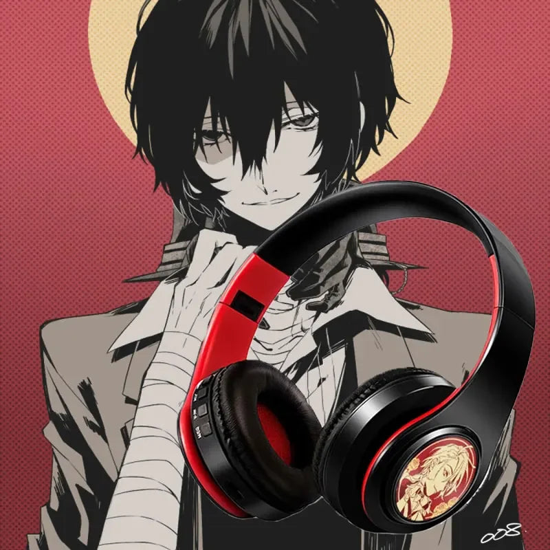Bungo Stray Dogs: HEADPHONES  game Dazai Osamu cosplay wireless Bluetooth headset Nakahara Chuya comfortable stereo foldable gaming headphone