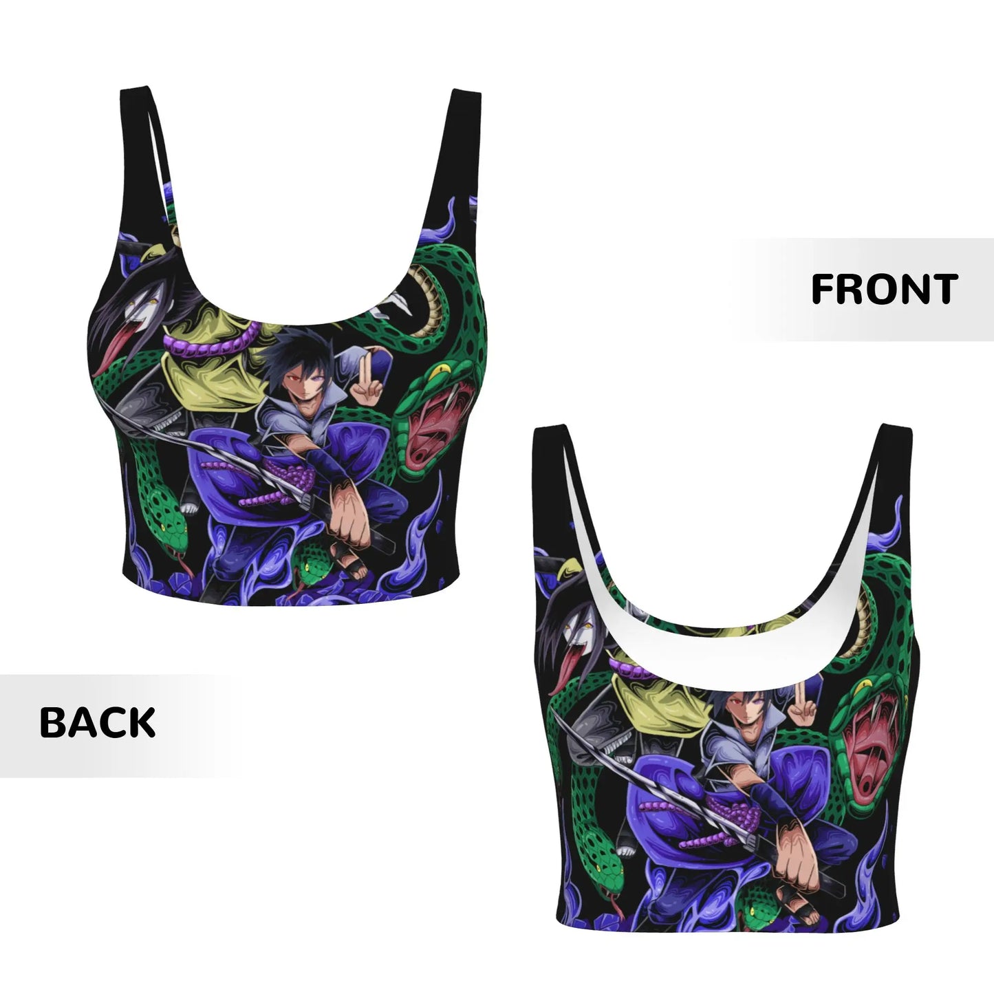 Naruto :Sasuke Uchiha Orochimaru  Sports Bra Women's Anime  Gym Workout Yoga Crop Top