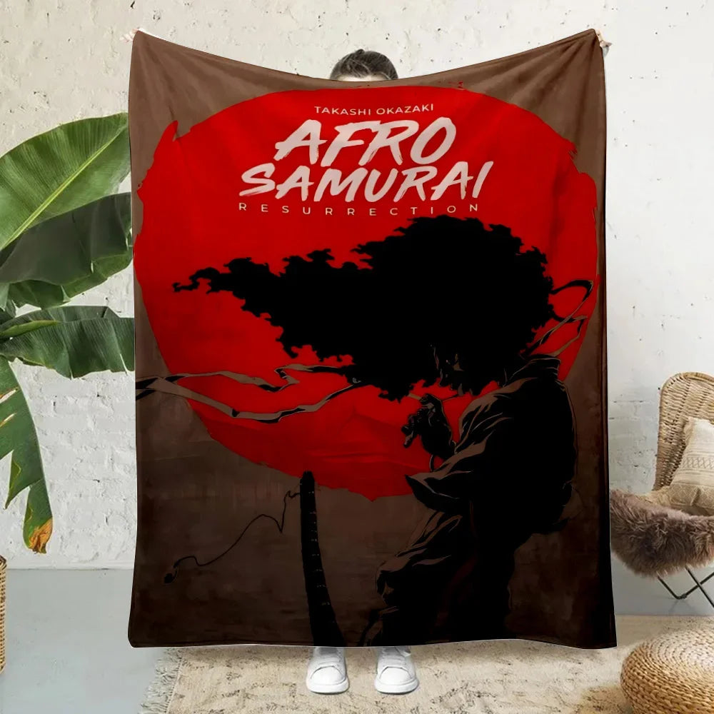 Anime Afro Samurai Cartoon Printed Blanket Picnic Blankets Warm Blanket Soft and Comfortable Blanket Home Travel Birthday Gifts