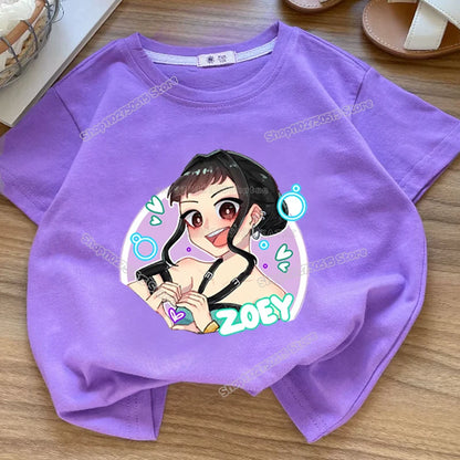 KPop Demon Hunters: Clothes Rumi Mira Zoey Short Sleeve T Shirt Kids Summer Casual Tops Cartoon Toddler Cotton Tee