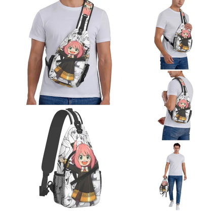 Spy X Family: Crossbody Sling Bag Small Chest Bag Anime Anya Forger Shoulder Backpack Daypack for Hiking Travel Travel Pack