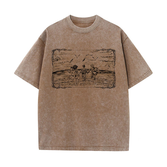 Attack On Titan :T-Shirt Hip Hop Streetwear Graphic Print Oversize Tshirt Short Sleeve Cotton Loose Vintage Tops