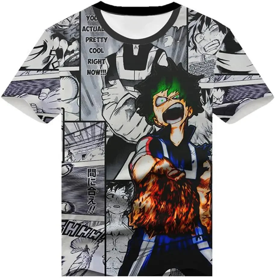 My Hero Academia: 3D Print T-Shirt Cosplay Costume Short Sleeve Pullover Tee Top Shirts