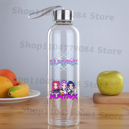 Kpop Demon Hunters: Transparent Water Cup for Men Women Anime Cartoon Simple Cups Students Portable Fashion Water Bottle Gifts