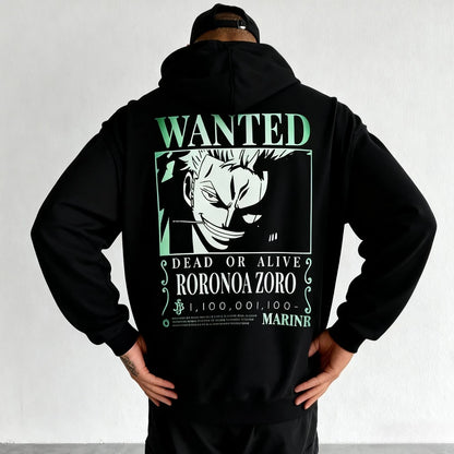 One Piece: Japanese  Print Hoodie Roronoa Zoro Graphic Hoodies Long Sleeve Pullover Sweatshirt Y2K Harajuku Clothing