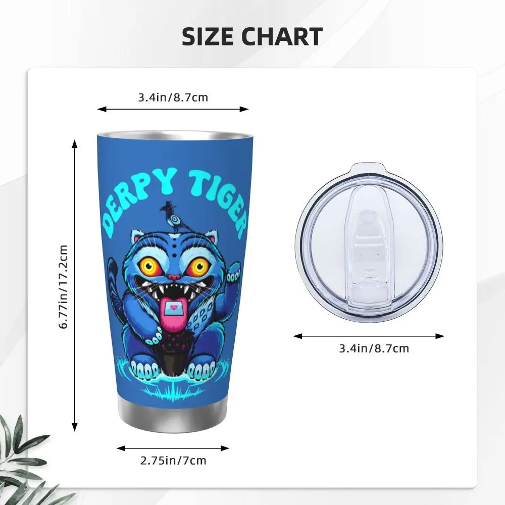 KPop Demon Hunters - Derpy  Insulated Tumbler with Lid Vacuum Thermal Mug Outdoor Travel Car Bottle Cup, 20oz