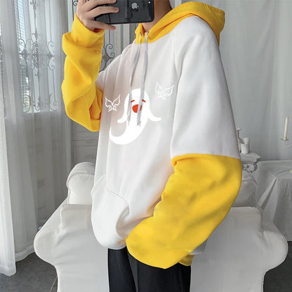 Genshin Impact: Harajuku Game Hoodies Men Xiao Mask Fangs Aesthetic Print Sweatshirt Long Winter Plus Size Streetwear Pullover