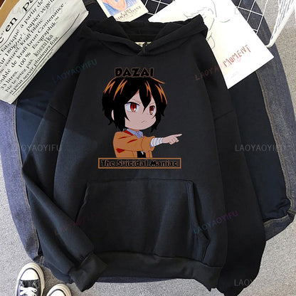 Bungo Stray Dogs: Osamu DAZAI Hoodie Anime Print Manga Kawaii Graphics Hooiharajuku