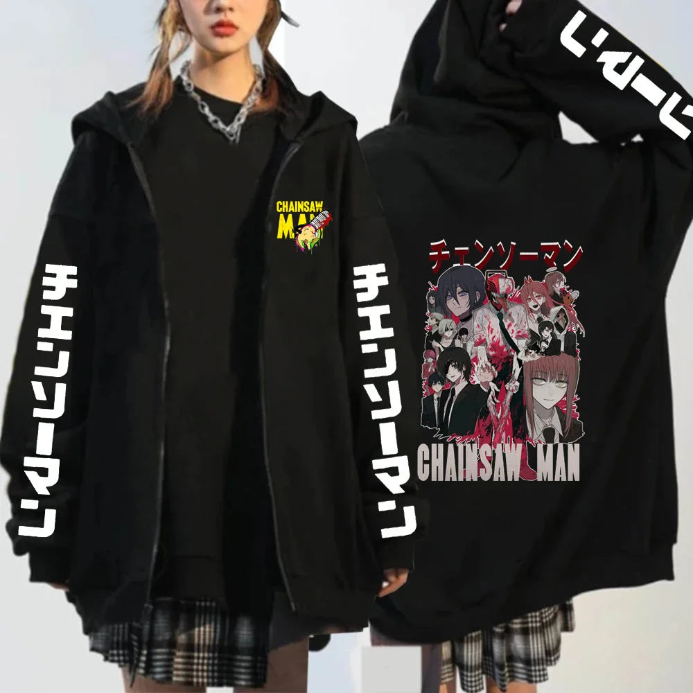 Chainsaw Man: Denji Demon Hoodie Men Anime Zip Up Hoodies Print Anime