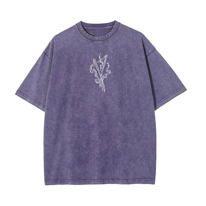 Demon Slayer: Men's Women's Washed T-Shirt Inosuke Hashibira Summer Spring Anime Tee Retro Distressed High Quality Short Sleeve