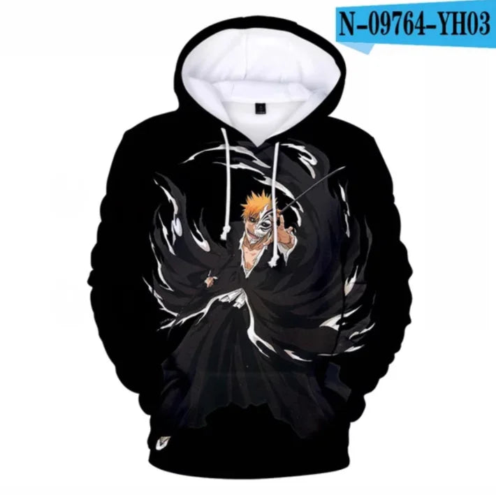 Bleach: Hoodies Long Sleeve Casual Hooded Streetwear Teenage Boy Clothes Oversized Hoodie pullover