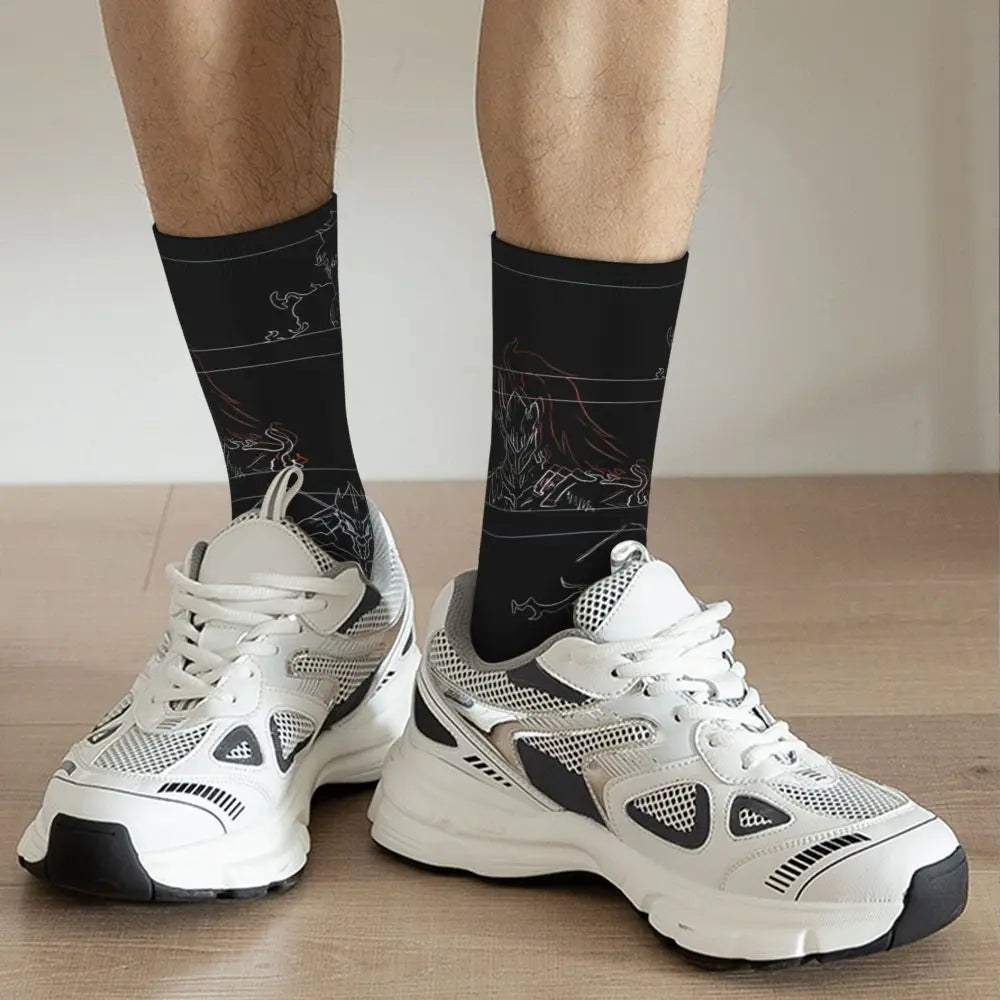 Solo Leveling: Sung jinwoo Shadow Monarch Socks,Leisure Beautiful printing Suitable for all seasons Dressing Gifts