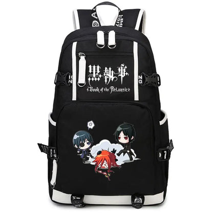 Black Butler: USB Backpack Book Bag Casual Travel Computer Men Women Girl Boys Cosplay Bag Schoolbag Laptop Bags