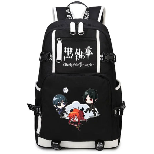 Black Butler: USB Backpack Book Bag Casual Travel Computer Men Women Girl Boys Cosplay Bag Schoolbag Laptop Bags