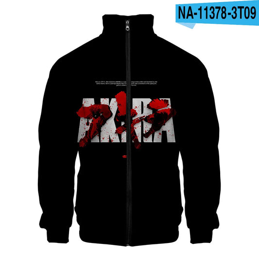 Akira:  3D Print Stand Collar Hoodie Hip Hop Men Women Zipper Hoodies Jacket Sweatshirts Clothes