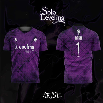 Solo Leveling: Bandai  Anime BERU II NO.1 3D Print Football Jersey for Men's Tshirt Summer Sports Casual Tees Kids Kids/Adult