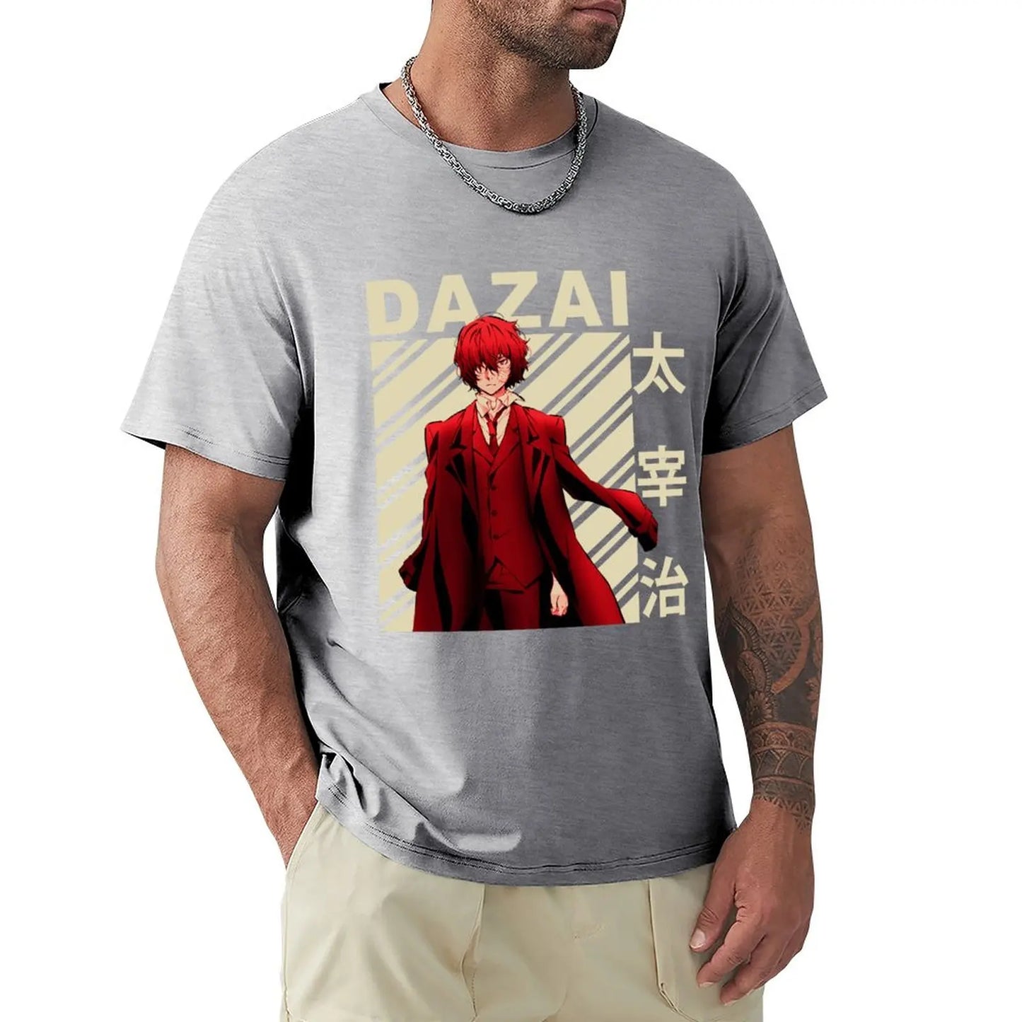 Bungo Stray Dogs: Dazai Osamu Vintage Art T-Shirt anime blacks heavy weight