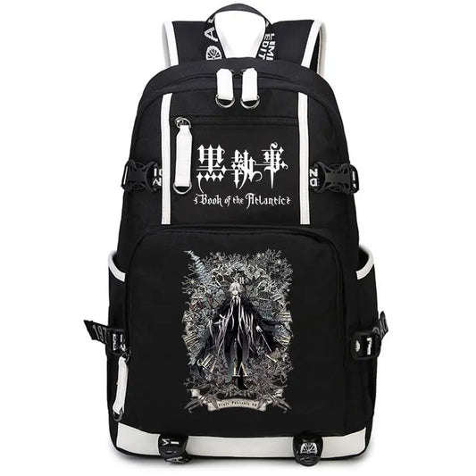 Black Butler: USB Backpack Book Bag Casual Travel Computer Men Women Girl Boys Cosplay Bag Schoolbag Laptop Bags