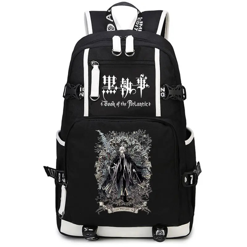 Black Butler: USB Backpack Book Bag Casual Travel Computer Men Women Girl Boys Cosplay Bag Schoolbag Laptop Bags