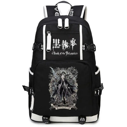 Black Butler: USB Backpack Book Bag Casual Travel Computer Men Women Girl Boys Cosplay Bag Schoolbag Laptop Bags
