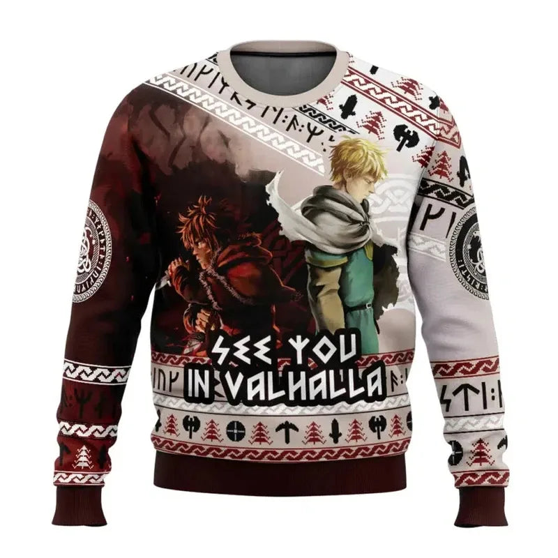 Vinland Saga: Ugly Christmas sweater gift Fashionable men and women pullover Cartoon anime couple Sweatshirt