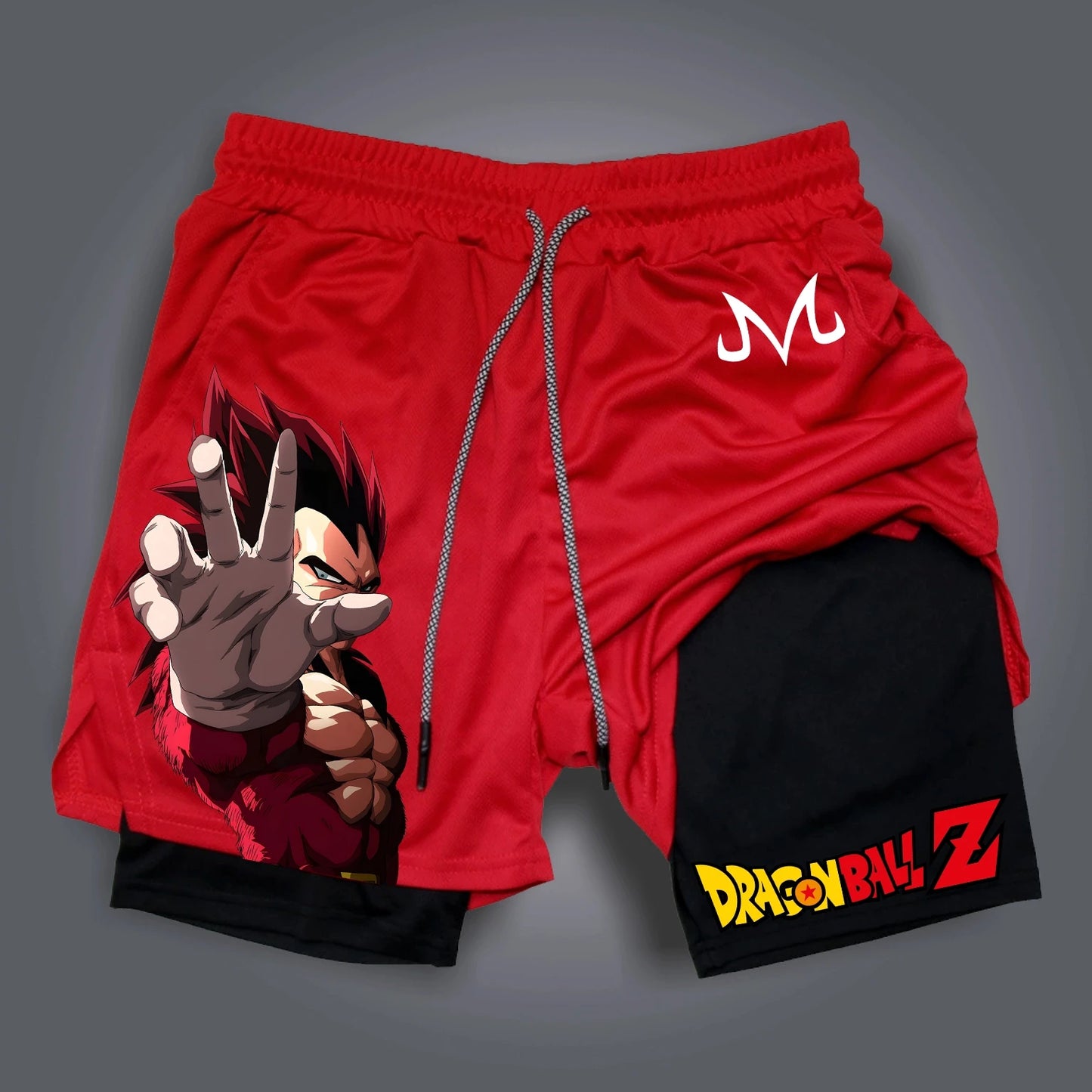 Dragon Ball: GOKU Vegeta Anime Printed Double Layer Shorts 2026 American Summer Men's and Women's Quick Dry Fashion Sports Shorts