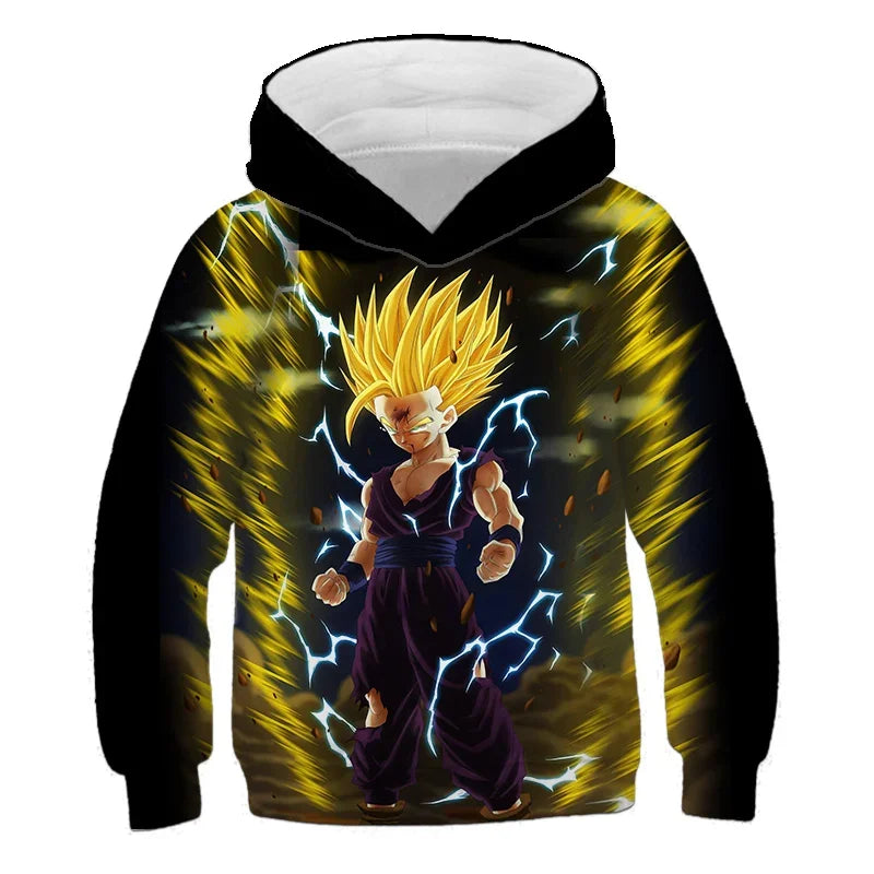 Dragon Ball Z: (KIDS) Hoodie Boys and Girls 3D Printing Sweatshirt Fashion Loose Long Sleeve Spring Autumn Goku Veget Pullover