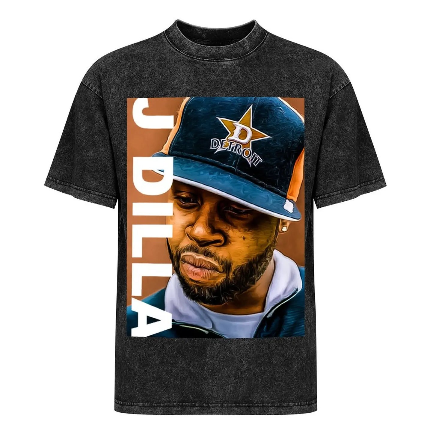 J Dilla: print art T-Shirt Basic Solid Color Short Sleeve Cotton Top