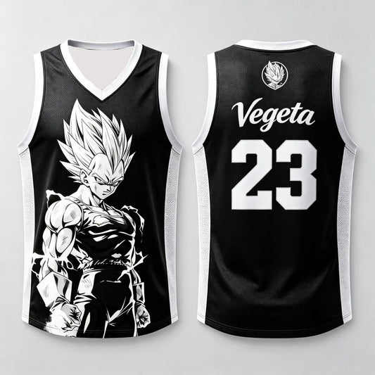 Dragon Ball: Vegeta Super Saiyan #23 Basketball Jersey Tank Top Anime Print Breathable Sportswear Unisex Streetwear for Fans Kids