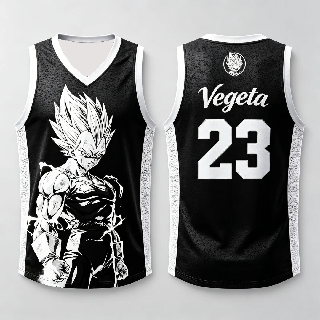 Dragon Ball: Vegeta Super Saiyan #23 Basketball Jersey Tank Top Anime Print Breathable Sportswear Unisex Streetwear for Fans Kids