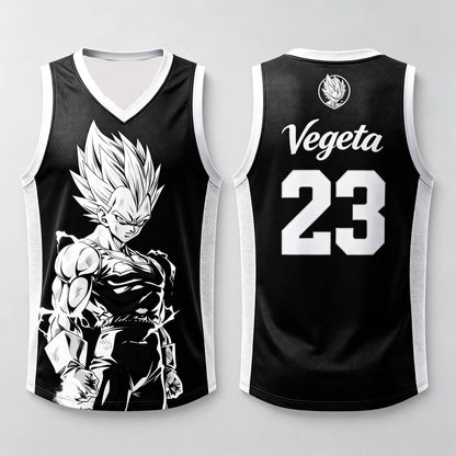 Dragon Ball: Vegeta Super Saiyan #23 Basketball Jersey Tank Top Anime Print Breathable Sportswear Unisex Streetwear for Fans Kids