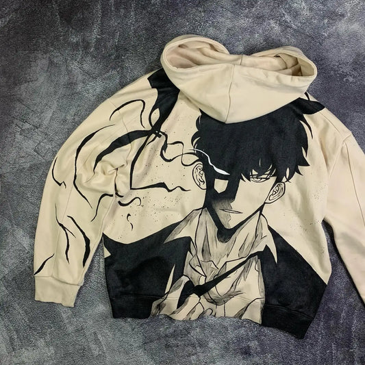 Solo Leveling:: Harajuku Gothic Streetwear Women Solo Leveling Hip Hop Goth Hoodies Women Tops Grunge Sweatshirt Oversized Hoodie Y2k Clothes