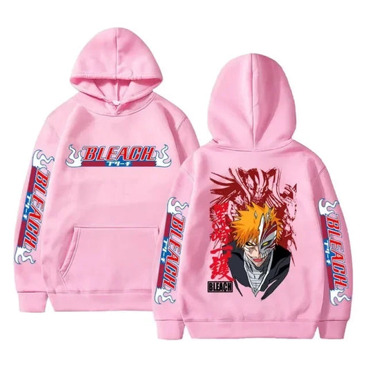 Bleach: Hoodies Graphic Kurosaki Ichigo Printed Hooded Sweatshirts Unisex Fashion Casual Sportwear Pullover Tops