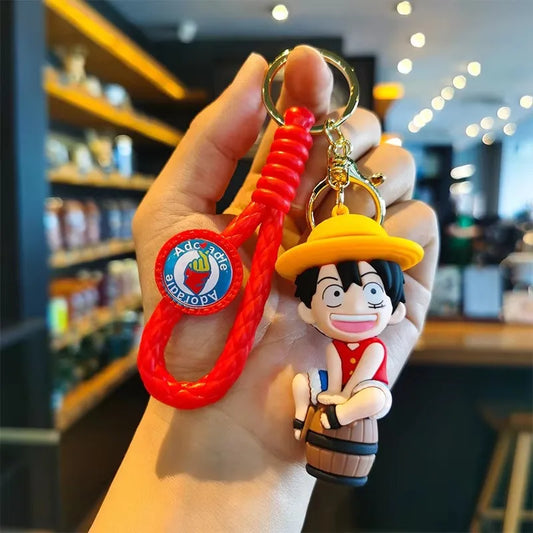 One Piece:MINISO  keychain pendant cartoon Luffy Dragon anime doll creative car keychain bag pendant accessories children's gift