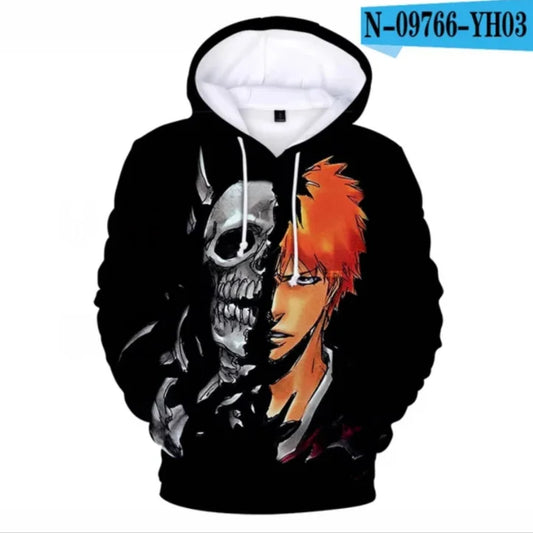 Bleach: Hoodies Long Sleeve Casual Hooded Streetwear Teenage Boy Clothes Oversized Hoodie pullover