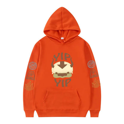 Avatar The Last Airbender: Hoodie Men's and Women's Couple Appa YIP Letter Printed Brushed Anime Sports Shirt Pullover Top