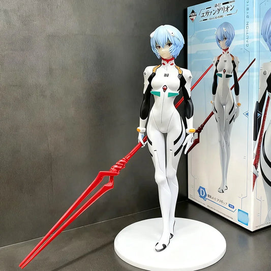 Neon Genesis Evangelion: 23cm Rei Ayanami  Action Figure with Spear of Longinus EVA Anime Collectible Model Toy Gift for Fans