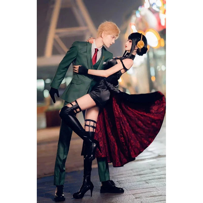 Spy X Family : ADULT DY20Anime Cosplay Costume Yor Forger Sexy Dress Loid Forger Light Green Suit Anya Kawaii Outfit Carnival Party Wig