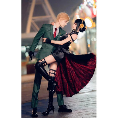 Spy X Family : ADULT DY20Anime Cosplay Costume Yor Forger Sexy Dress Loid Forger Light Green Suit Anya Kawaii Outfit Carnival Party Wig