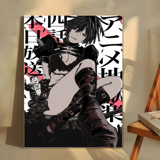Hell's Paradise: Classic anime  Poster  Self-adhesive Art Waterproof Paper Sticker Coffee House Bar Room Wall Decor