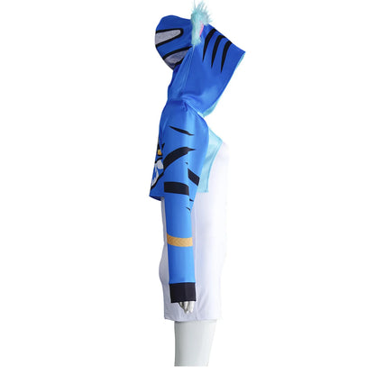 KPop Demon Hunters: Cosplay Costume Women Blue Tiger Hoodie Outfit Idol Style Anime Character Dress Stage Performance Party Event